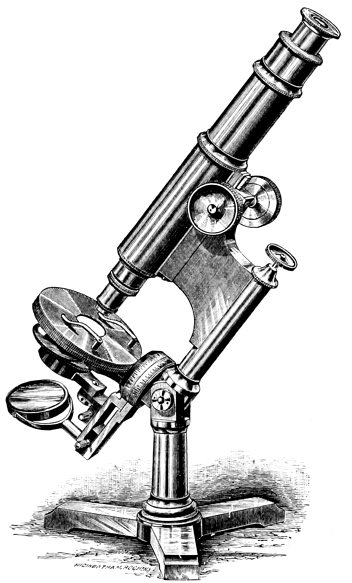 A microscope (engraving from 1890)